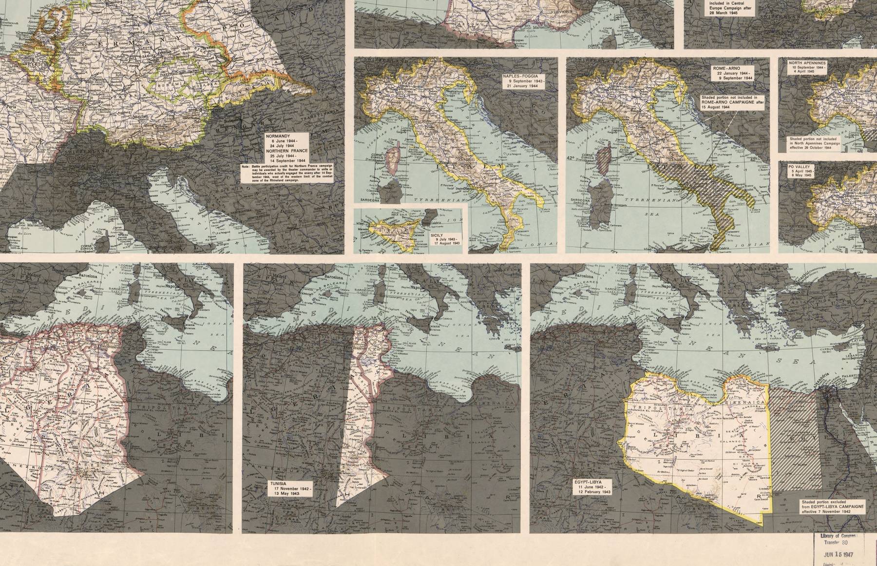 Mediterranean theater of operations map showing Allied campaigns in World War II — example visual from an Origentum Military Chapter
